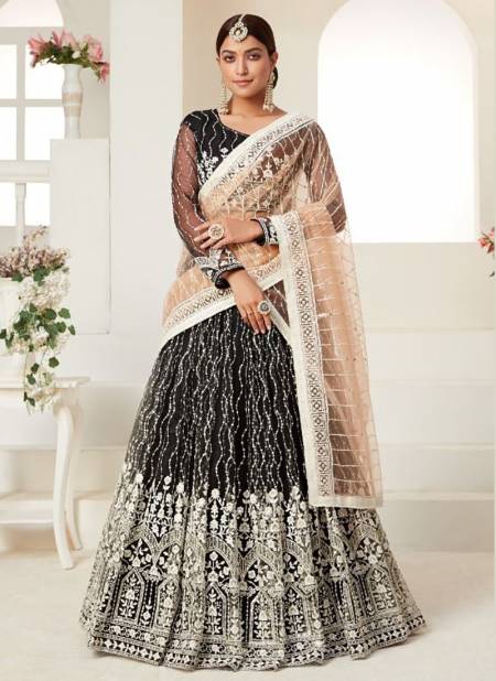 Black Colour Fancy Designer Wedding Wear Stylish Lehenga Choli Collection 3005